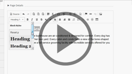 Tools available in the editor